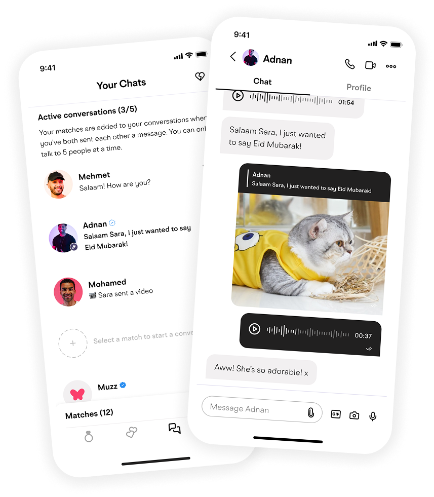 Muzz mockup image chat